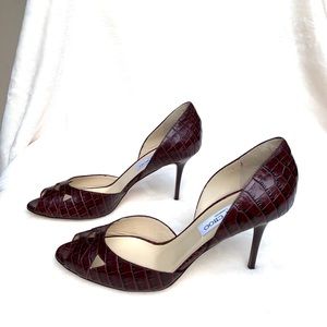 'Emotion' Croc Embossed Leather d'Orsay Pump